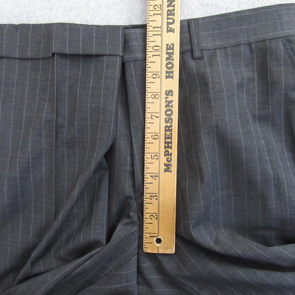 Zara Mens 2 Pc Suit 42R Gray Pinstripe 34x30 Flat Front Wool Stretch - Picture 16 of 16